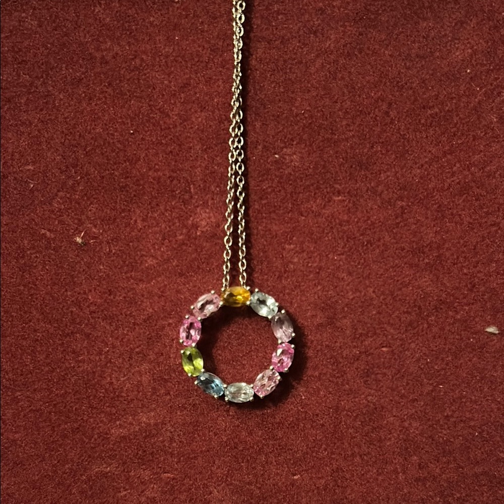 Multicolor Gemstone Pendant Necklace